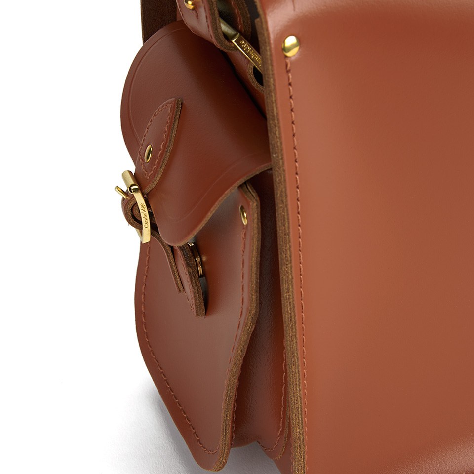 The Cambridge Satchel Company Men's Large Cartridge Bag with Side Pockets - Russet