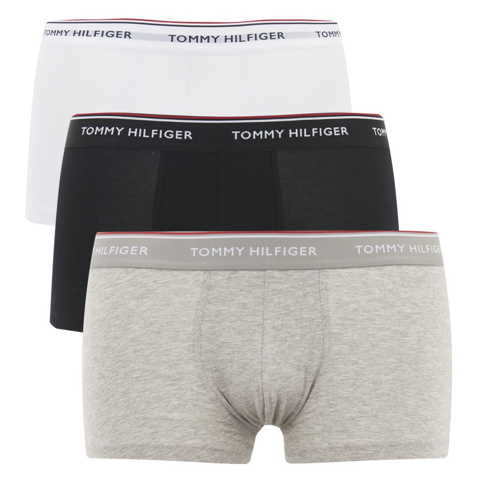 Tommy Hilfiger Men's Three Pack Trunk Boxer Shorts - Black/White/Heather