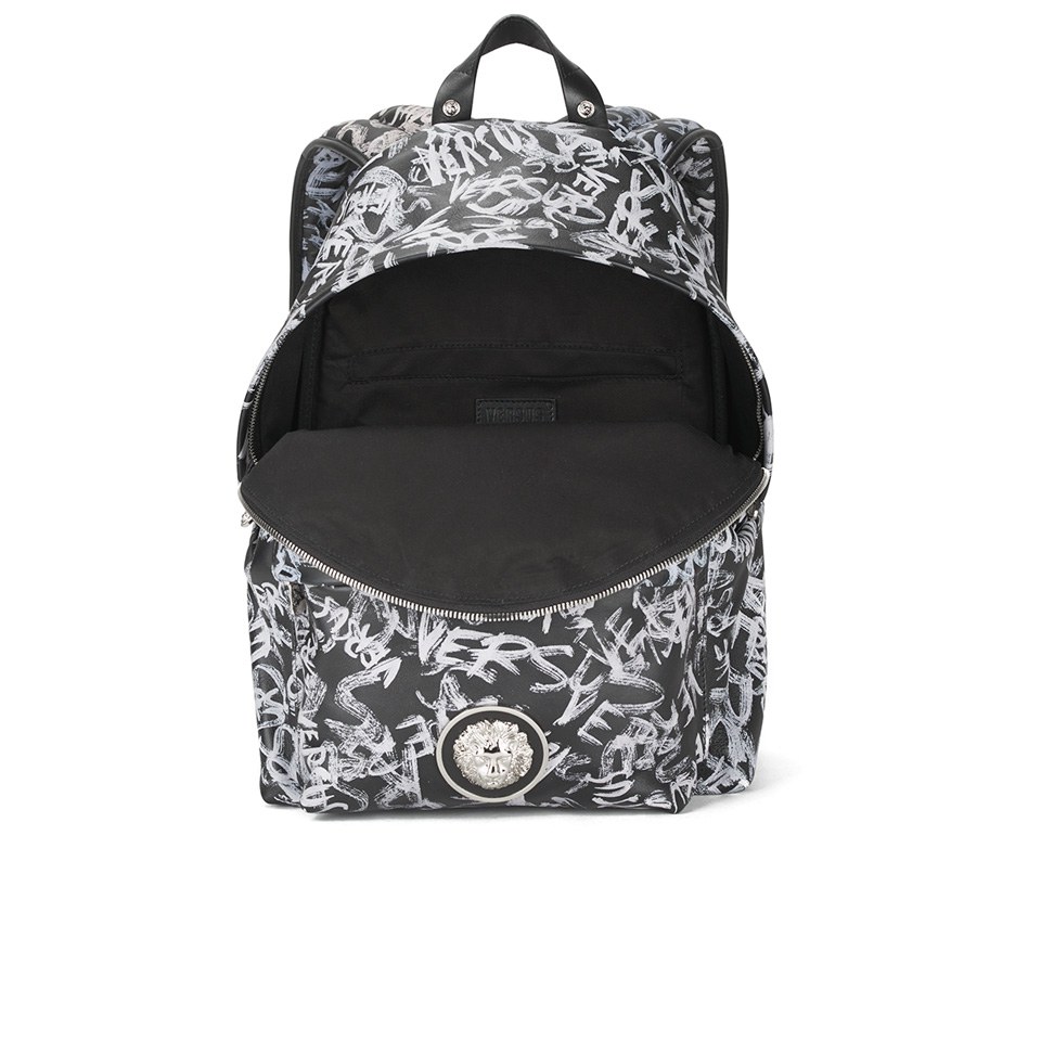 Versus Versace Men's Graffiti Leather Backpack - Black