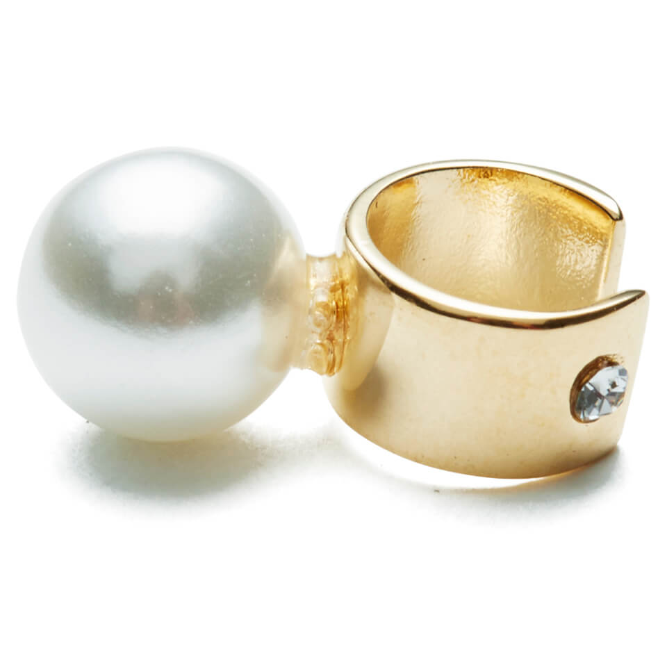 Maria Francesca Pepe Women's Orbital Pearl Thin Earcuff - Gold