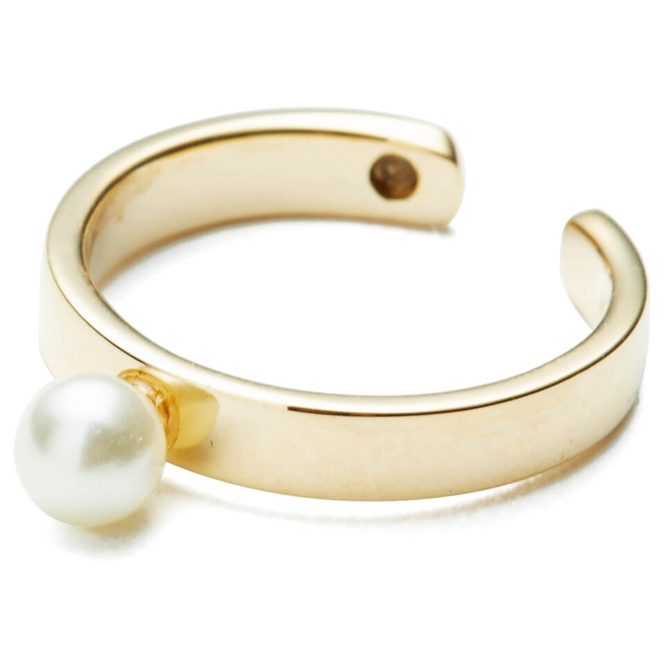 Maria Francesca Pepe Women's Bullet and Pearl Midi Ring Set - Gold