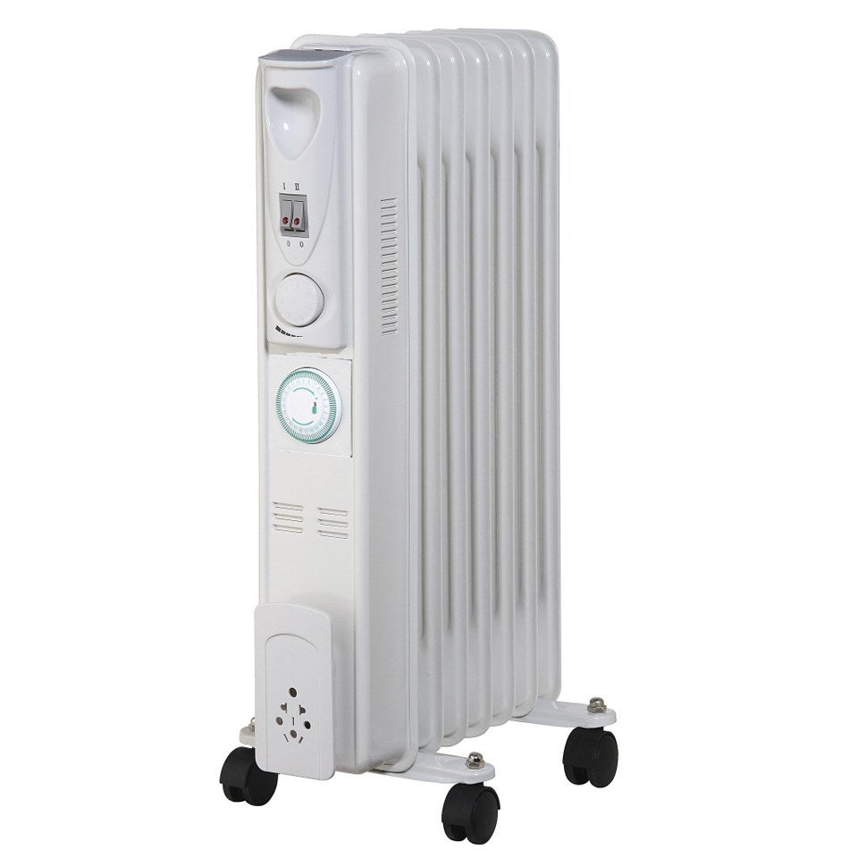 Wrmastyle Radiators Warmlite WL43003ZT Tall Oil Filled Radiator with Timer - White - 1500W ...
