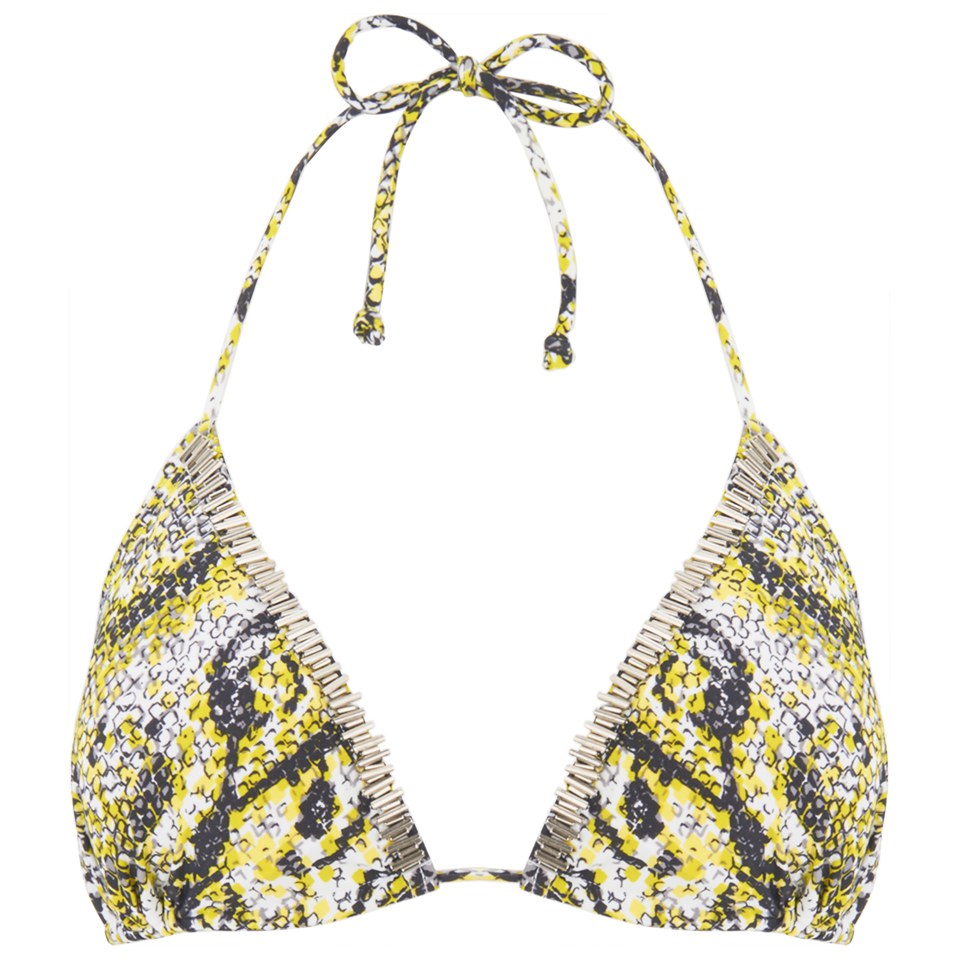 French Connection Women's Soho Boa Beach Bikini Top - Acid Blonde/Multi
