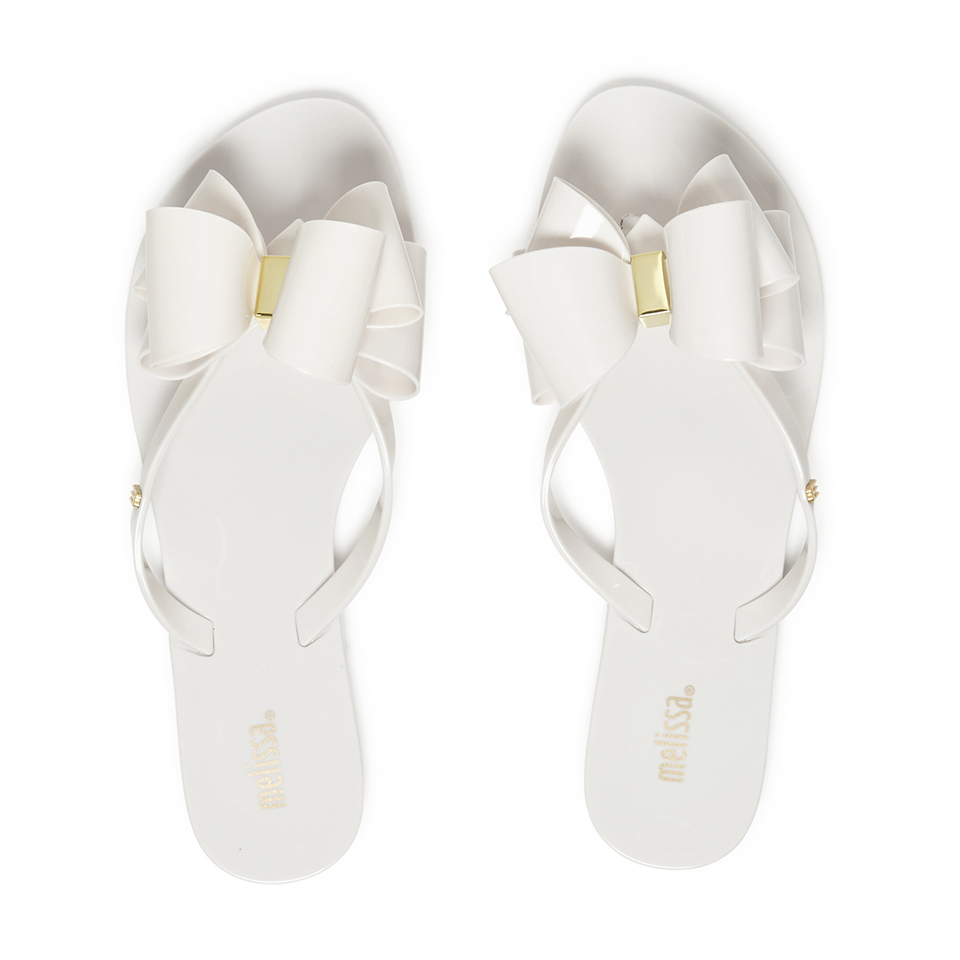 White bow flip flops hot sale