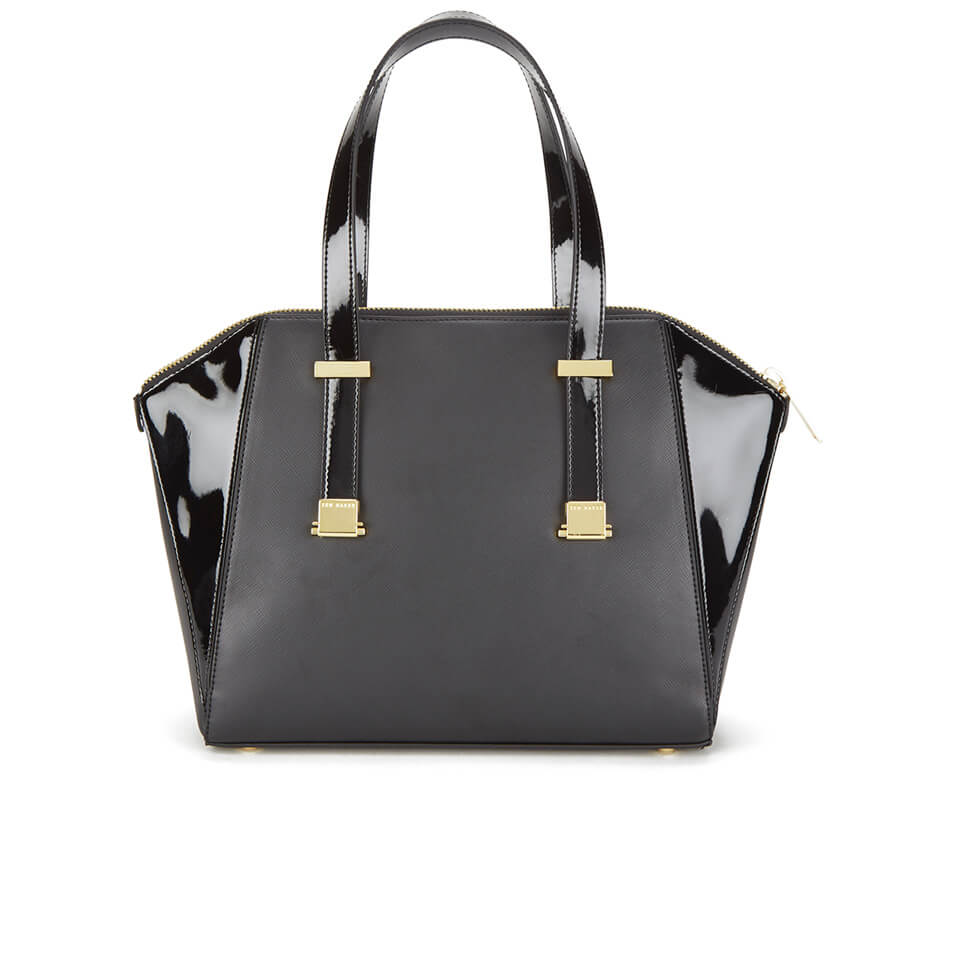 Ted baker april crosshatch black tote bag discount