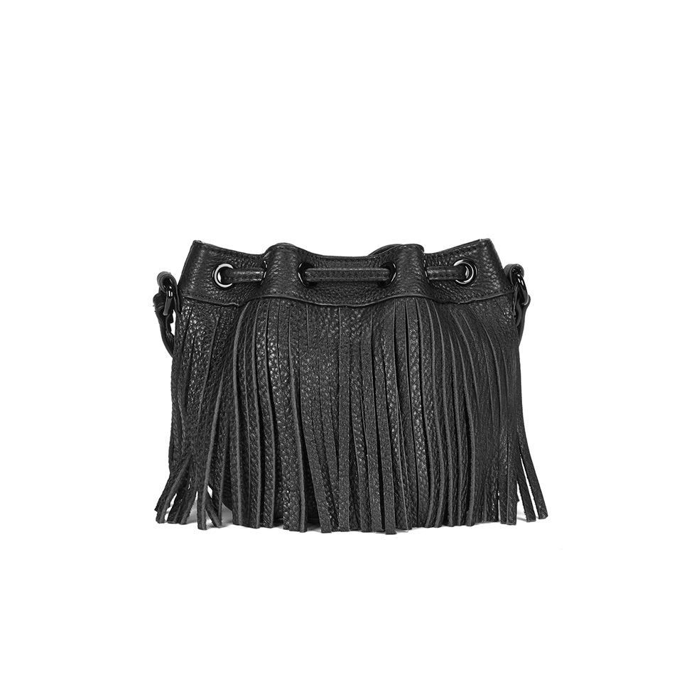 Rebecca Minkoff Women's Fringe Micro Lexi Bucket Bag - Black