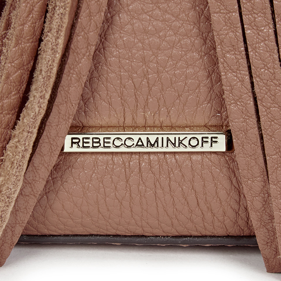 Rebecca Minkoff Women's Fringe Micro Lexi Bucket Bag - Almond