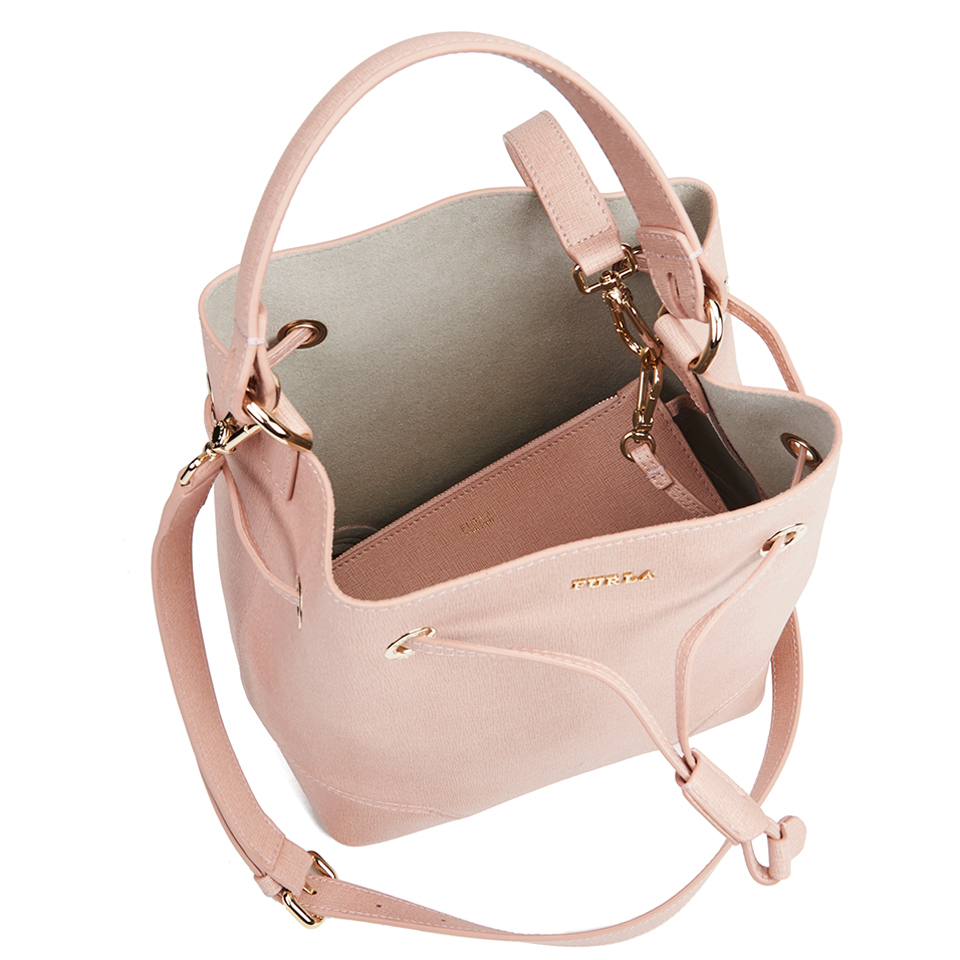 Furla Women s Stacy Drawstring Bucket Bag Light Pink