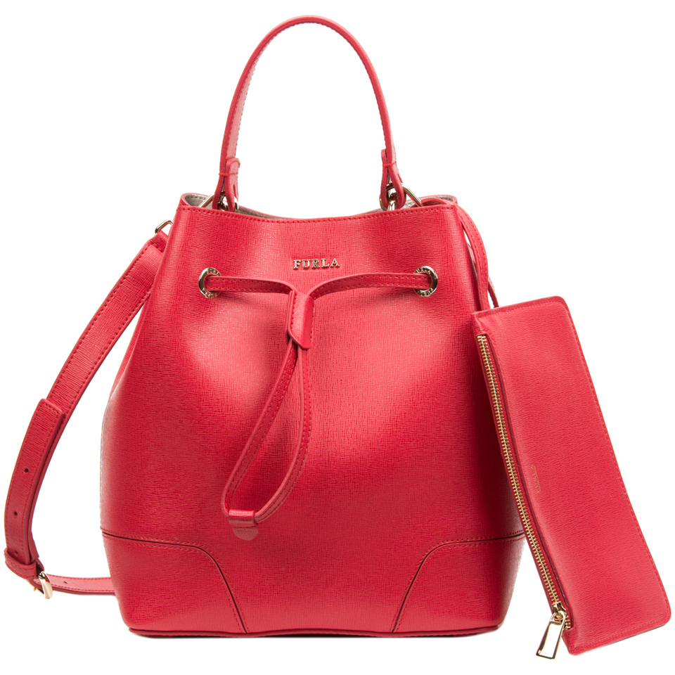 Furla Women's Stacy Drawstring Bucket Bag - Red