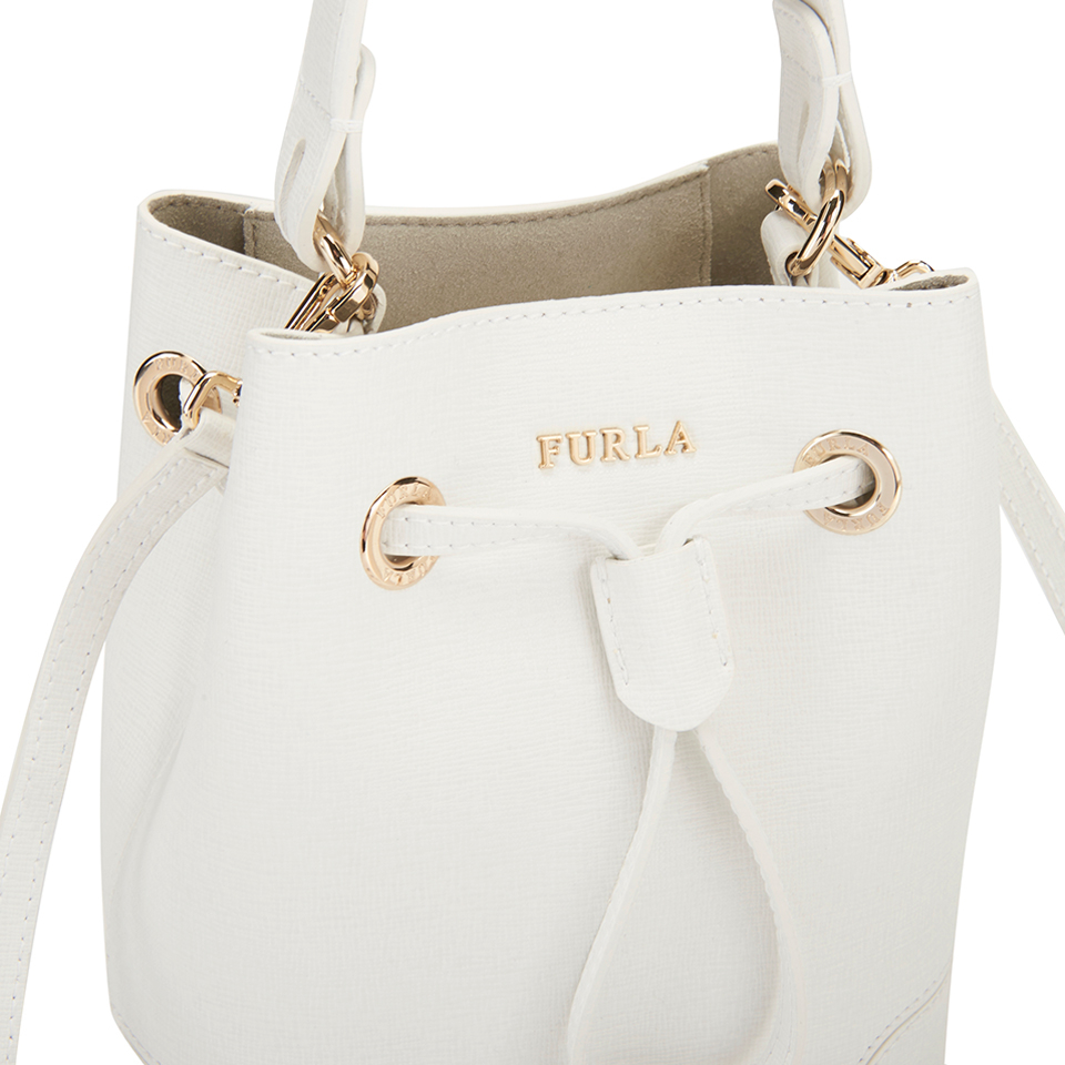 Furla Women's Stacy Mini Drawstring Bucket Bag - White
