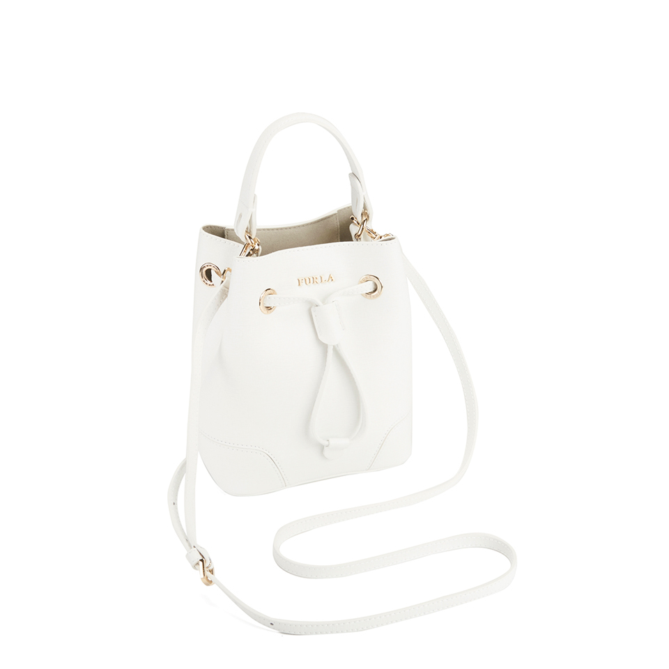 Furla Women's Stacy Mini Drawstring Bucket Bag - White