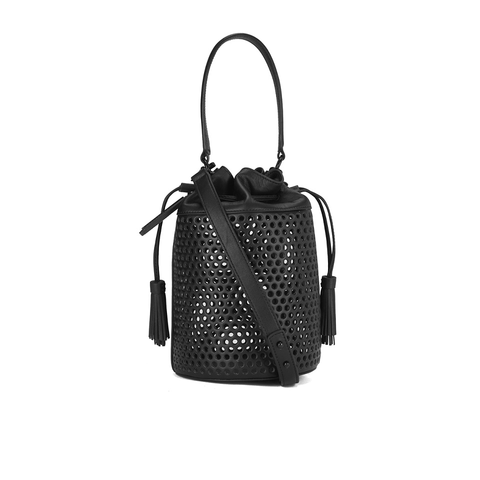 Loeffler Randall Women's Industry Perforated Bucket Bag - Black