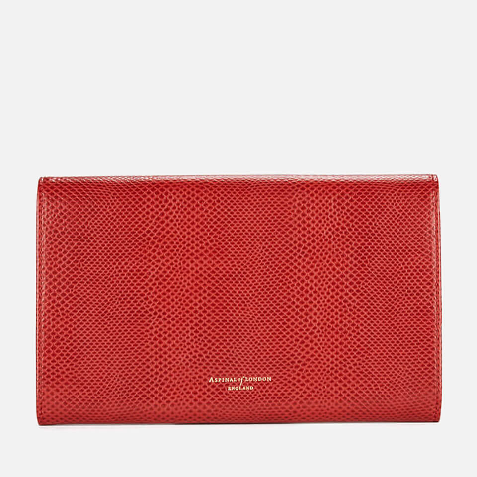 Aspinal of London Women's Classic Travel Wallet - Berry Red