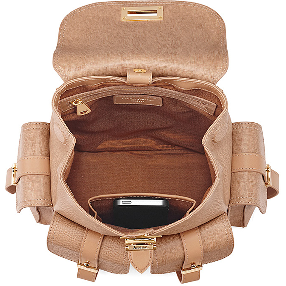 Aspinal of London Women s Mini Rucksack Deer Brown Saffiano