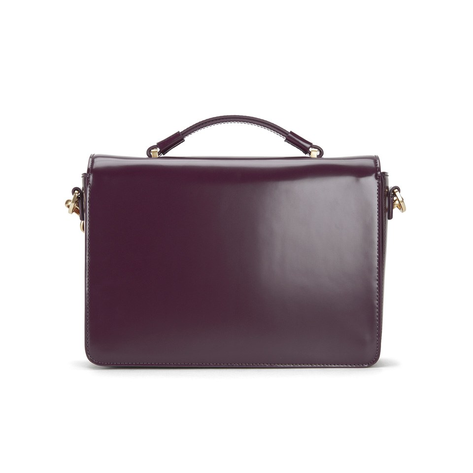 Lulu Guinness Women's Polished Calf Edie Briefcase - Damson
