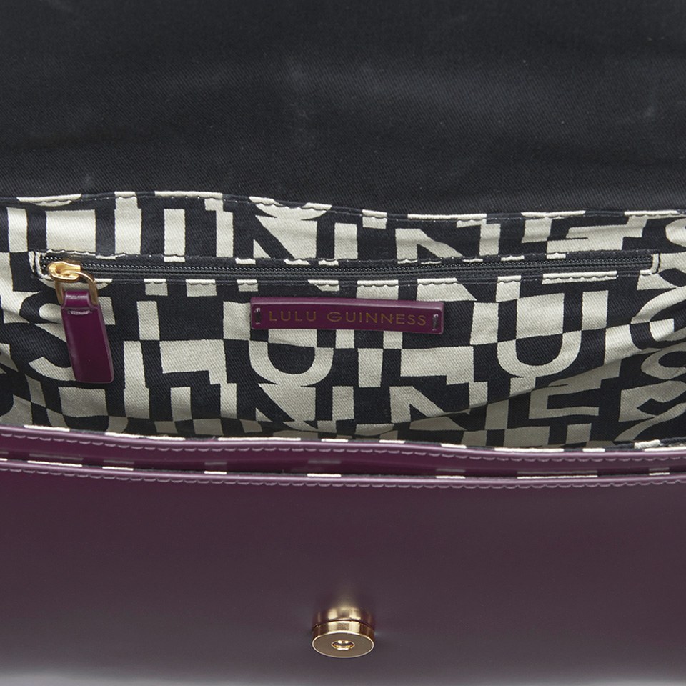 Lulu Guinness Women's Polished Calf Edie Briefcase - Damson