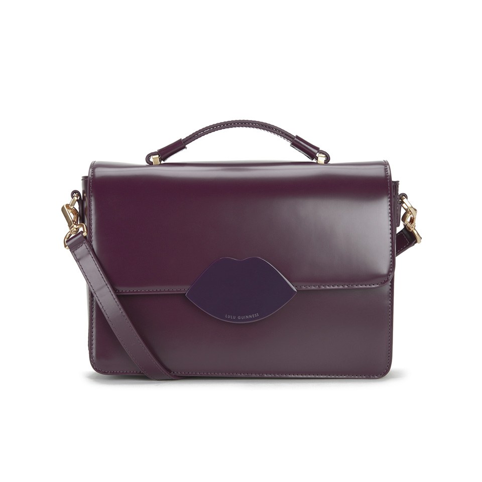 Lulu Guinness Women's Polished Calf Edie Briefcase - Damson