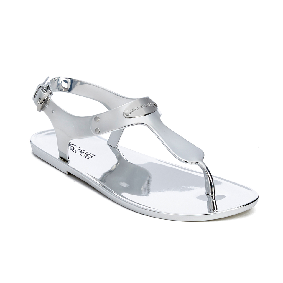 Michael kors silver jelly sandals
