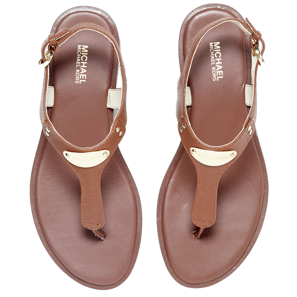 Mk plate flat thong sandals hot sale