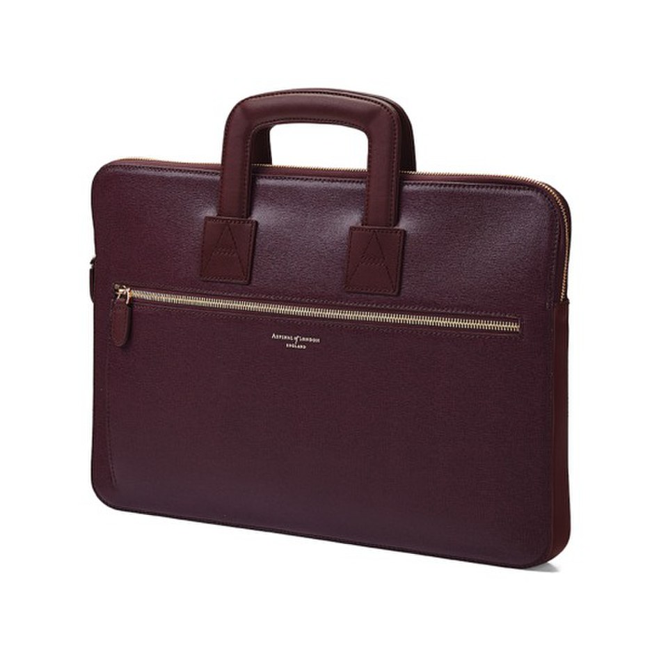 Aspinal of London Men's Connaught Document Case - Burgundy