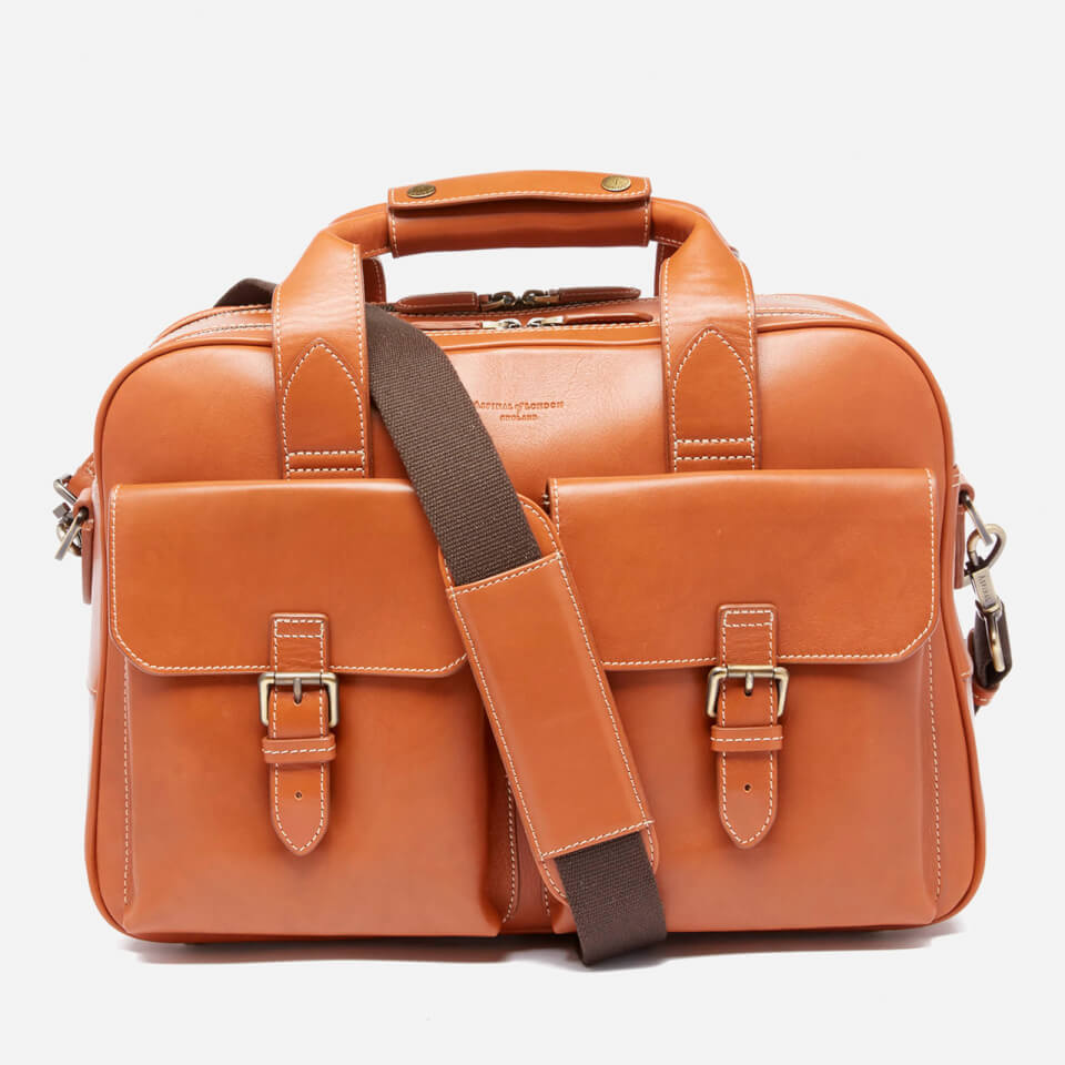 Aspinal of London Men's Harrison Overnight Business Bag - Tan