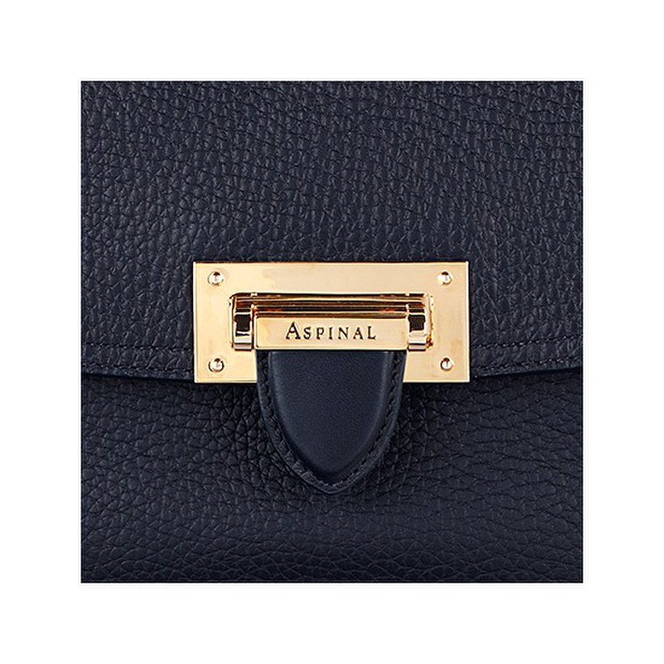 Aspinal of London Women's Letterbox Slouchy Saddle Bag - Navy
