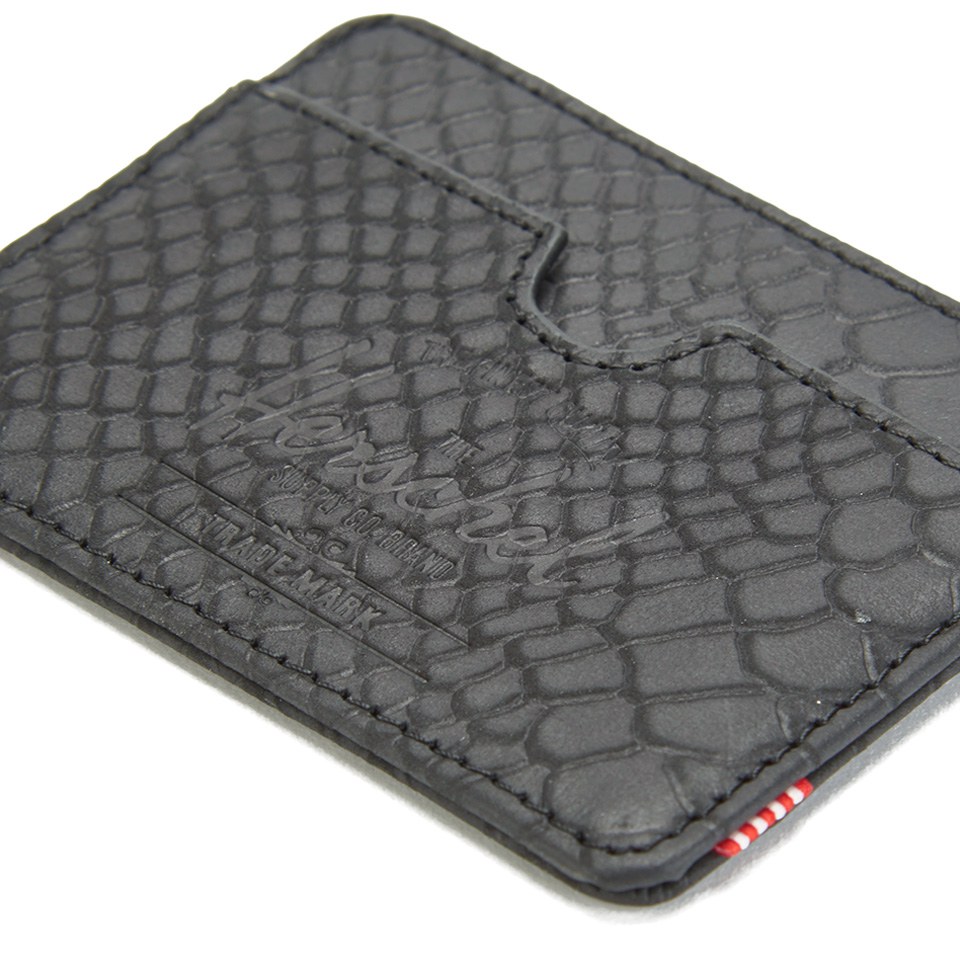 Herschel Supply Co. Charlie Leather Card Holder - Black Snake