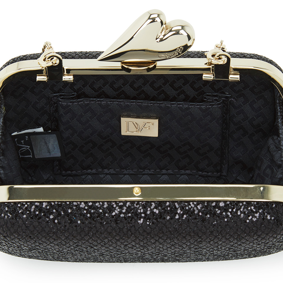 Diane von Furstenberg Women's Love Minaudiere Glitter Clutch Bag - Black |  Coggles