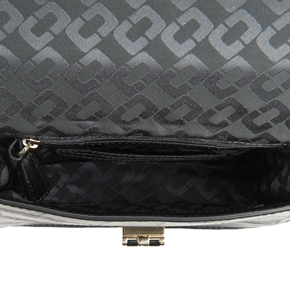 Diane von Furstenberg Women's Gallery Croc Leather Cross Body Bag - Black