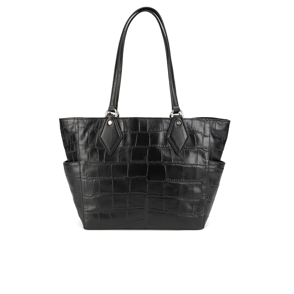 Diane von Furstenberg Women's Voyage BFF Croc Leather Tote Bag - Black
