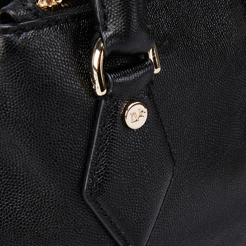 Diane von Furstenberg Women's Itsy Small Double Zip Leather Tote Bag - Black