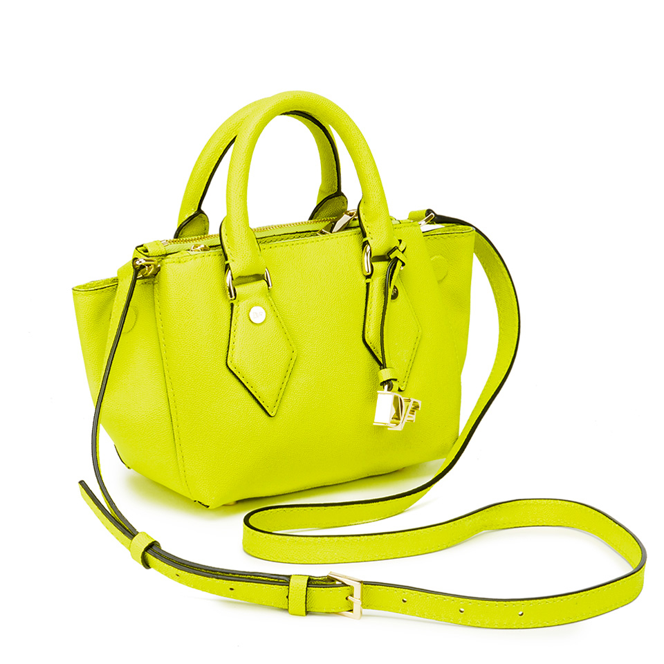 Diane von Furstenberg Women's Itsy Small Double Zip Leather Tote Bag - Yellow