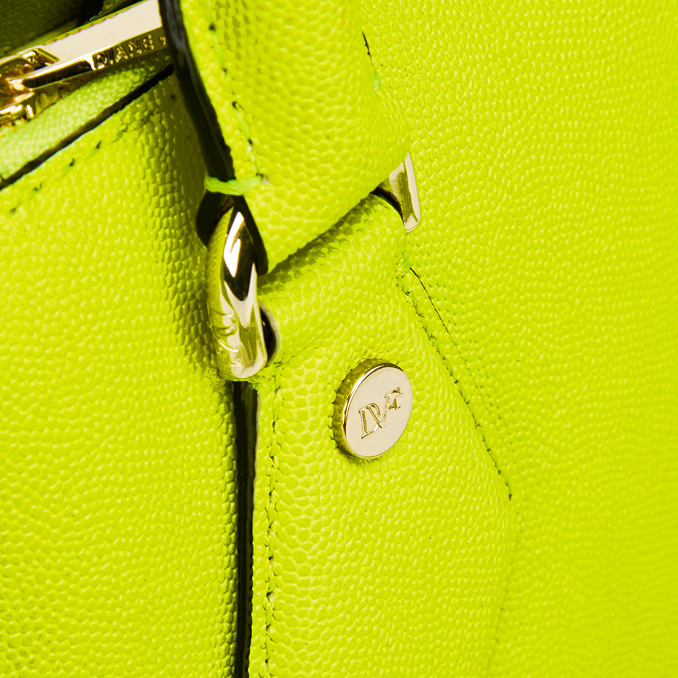 Diane von Furstenberg Women's Itsy Small Double Zip Leather Tote Bag - Yellow