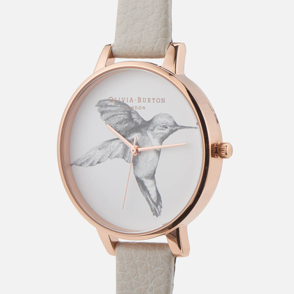 Olivia Burton Women's Animal Motif Hummingbird Watch - Mink/Rose Gold