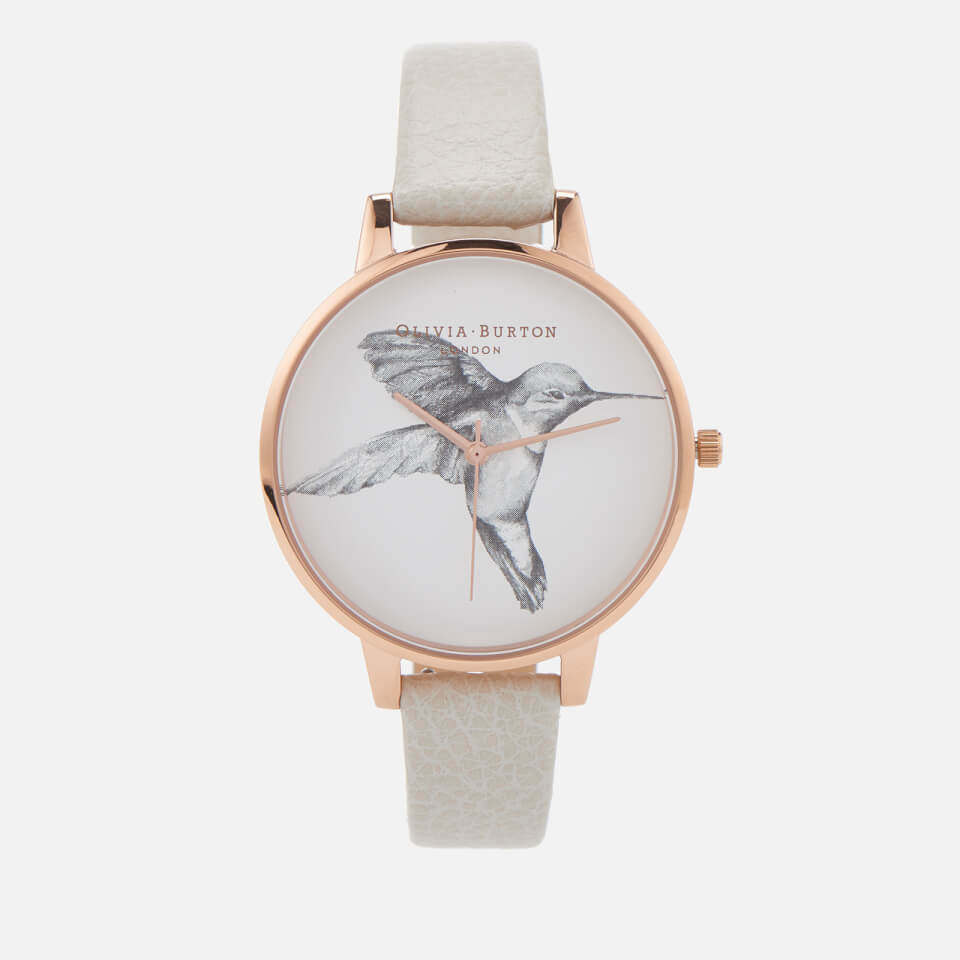 Olivia Burton Women's Animal Motif Hummingbird Watch - Mink/Rose Gold