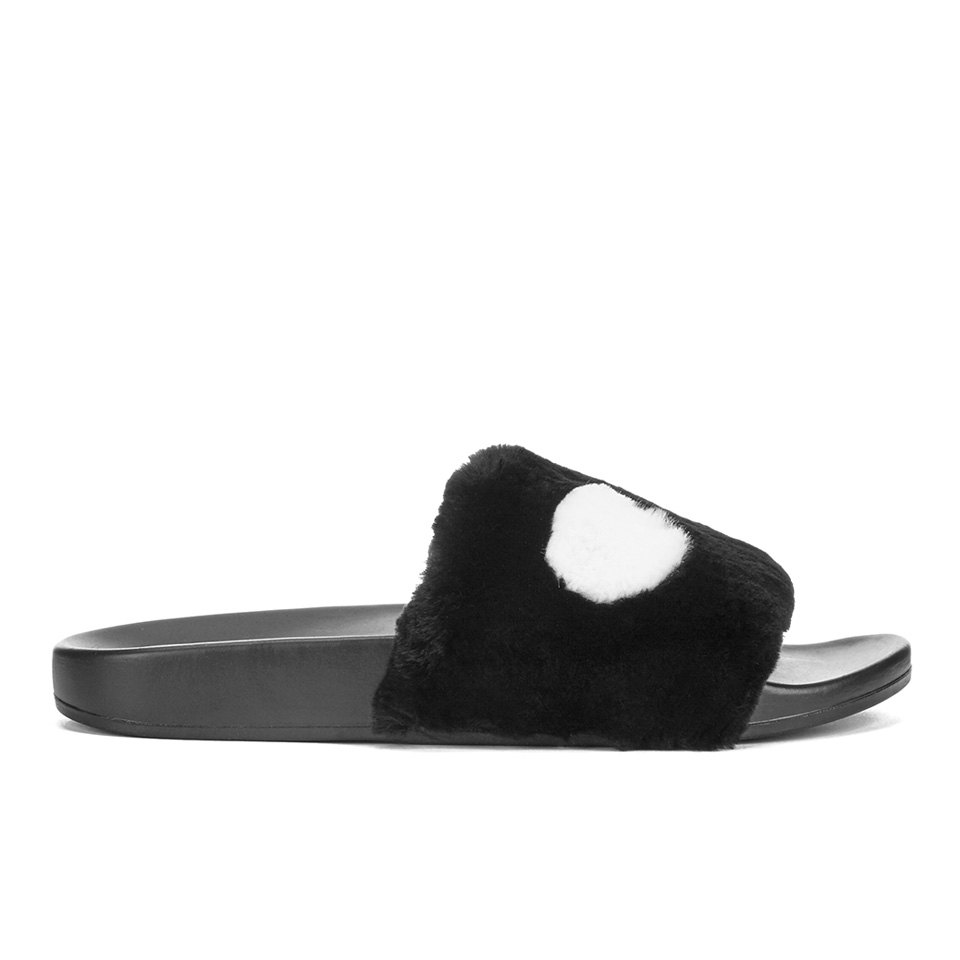 Marc by Marc Jacobs Women s Dot Fur Slide Sandals Black Coggles