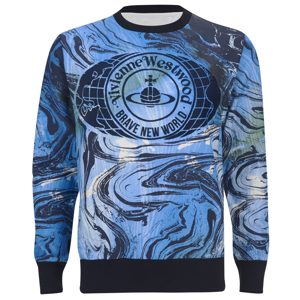 Vivienne Westwood Men's Marble Print Sweater - Marble Blue