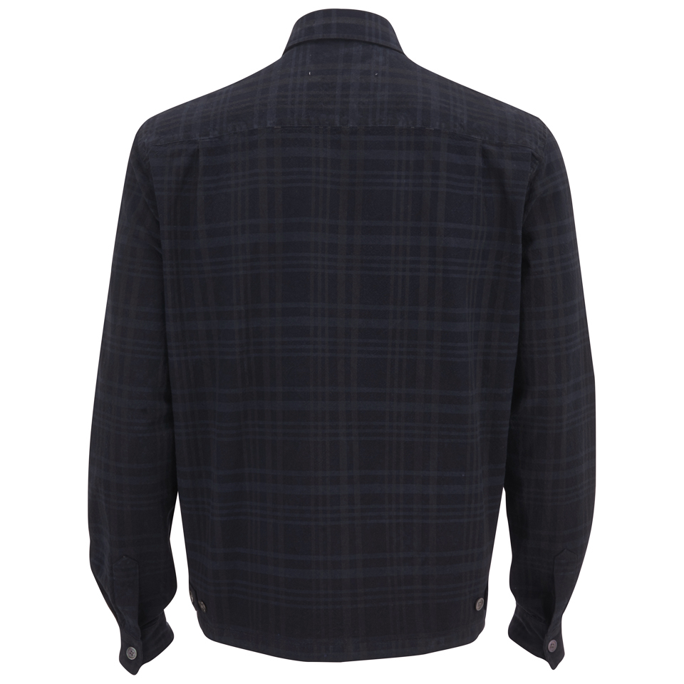Our Legacy Men's Short Zip Shirt - Overdyed Indigo Check