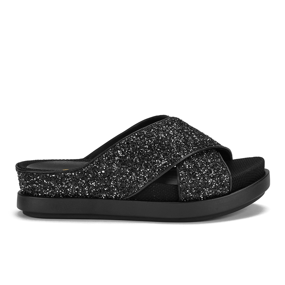 Ash Women s Secret Glitter Slide Sandals Black Black Black Allsole