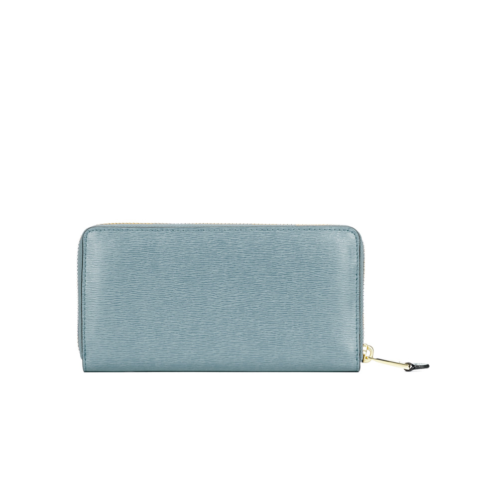Lauren Ralph Lauren Women's Tate Leather Zip Wallet - Cameo Blue/Cocoa