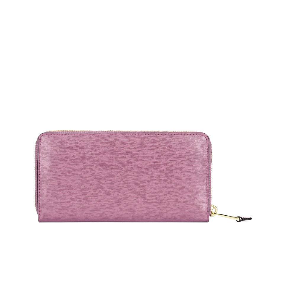 Lauren Ralph Lauren Women's Tate Leather Zip Wallet - Deco Rose/Cocoa