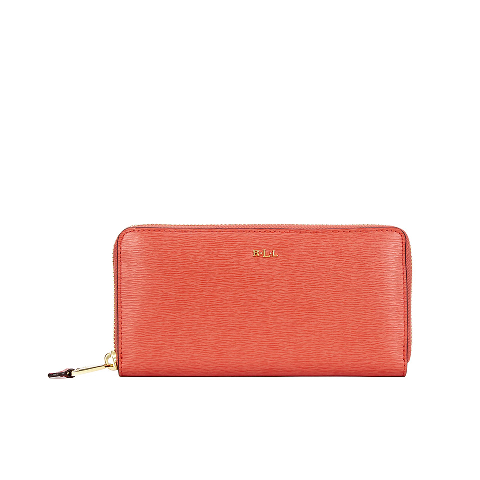 Lauren Ralph Lauren Women's Tate Leather Zip Wallet - Sunkist/Cocoa