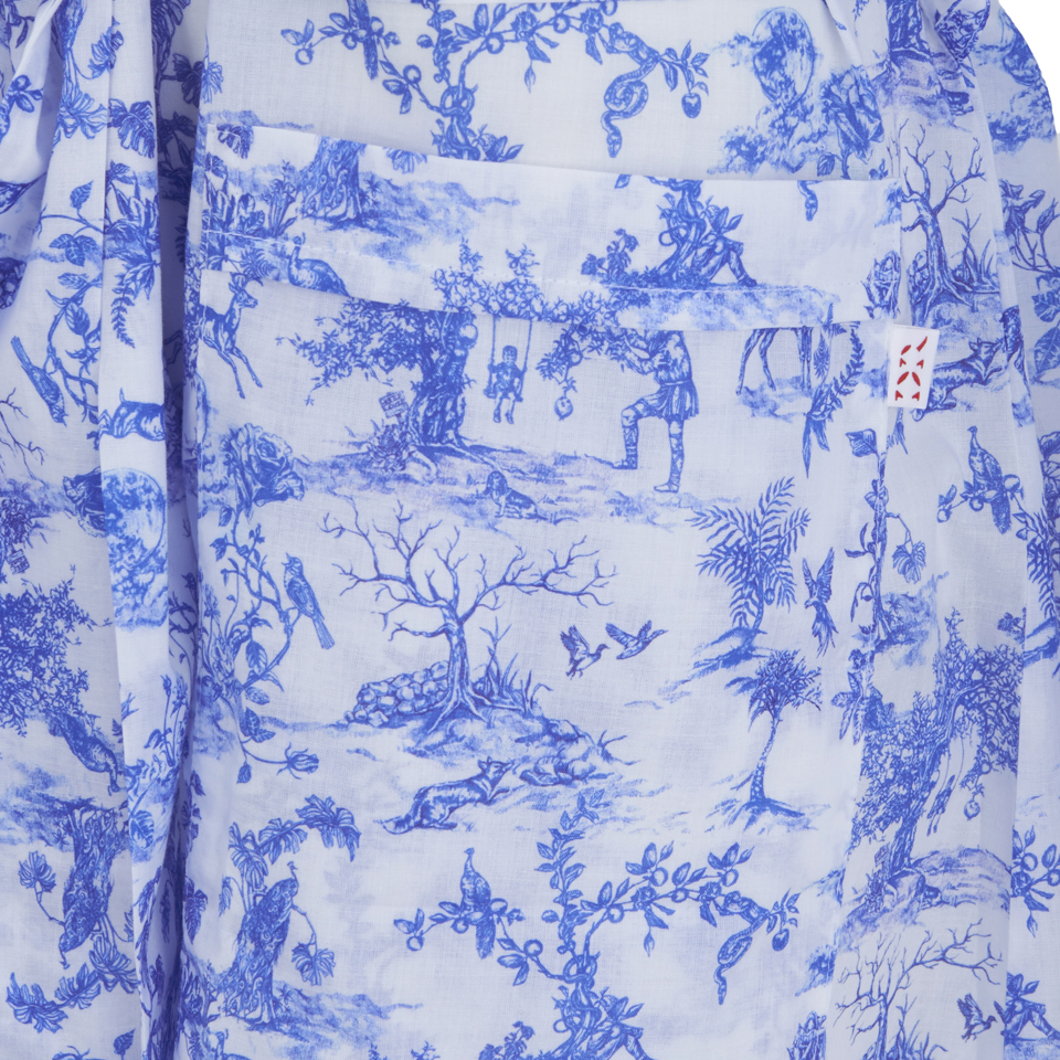 Derek Rose Women's Toile Ladies Kimono - White/Cobalt