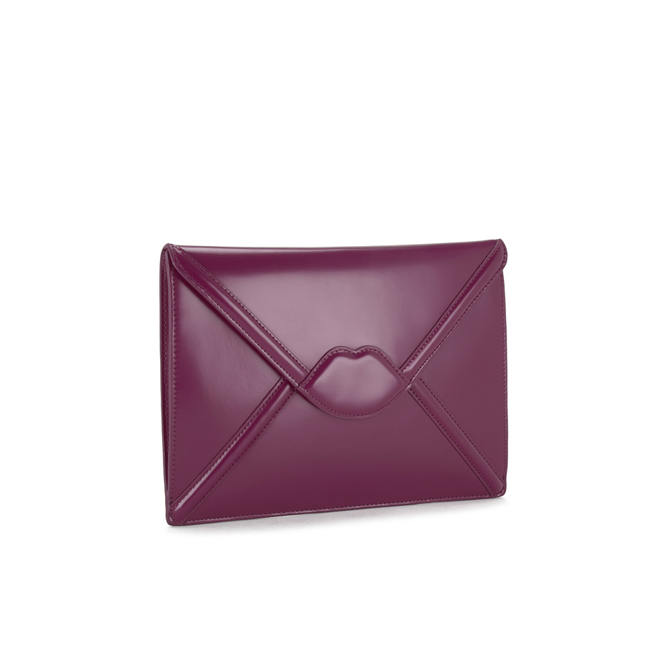 Lulu Guinness Women's Catherine Lips Envelope Tote Clutch Bag - Magenta