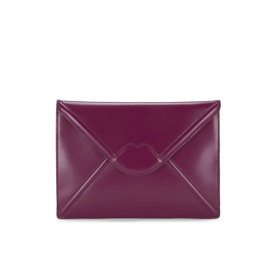 Lulu Guinness Women's Catherine Lips Envelope Tote Clutch Bag - Magenta