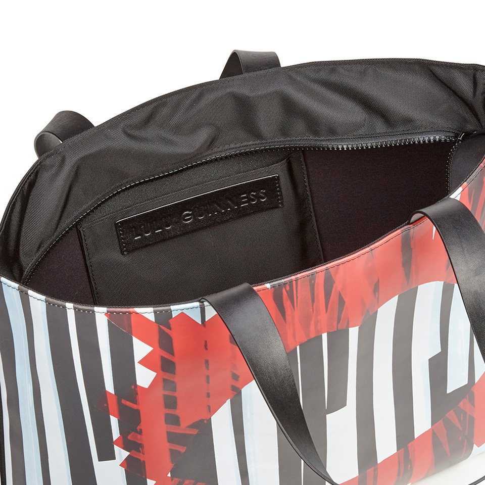 Lulu Guinness Women's Large Stripe Larysa Tote Bag - Black/White/Red
