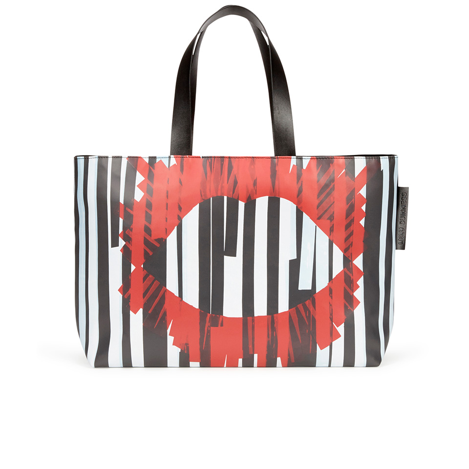 Lulu Guinness Women's Large Stripe Larysa Tote Bag - Black/White/Red