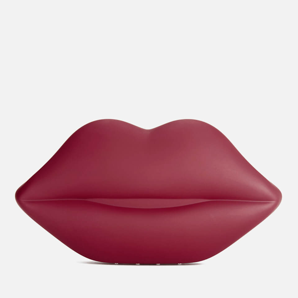 LULU GUINNESS MEDIUM Handbag - red Lip Clasp - Black with Grey Paint  Splashes £60.00 - PicClick UK