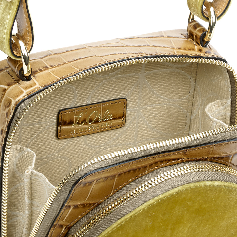 Orla Kiely Women's L'Orla 'OK' Mini Box Cross Body Bag - Tan Croc