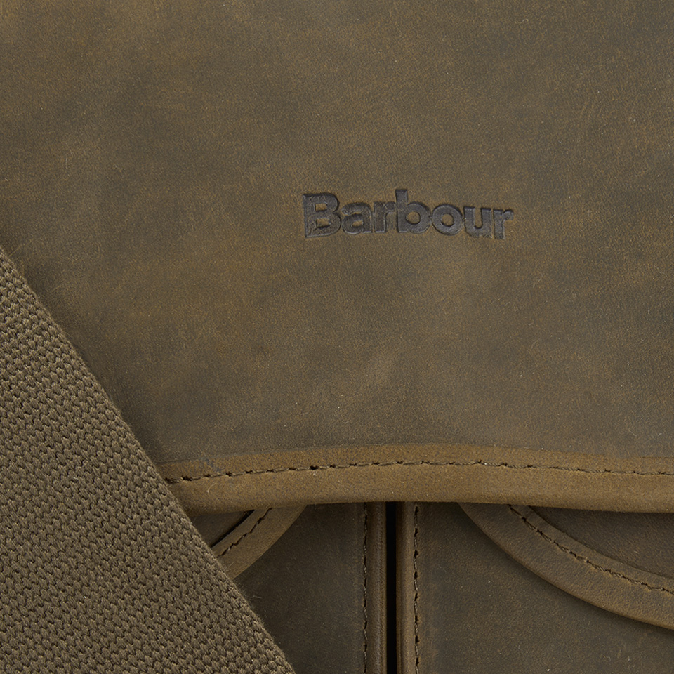 Barbour Men's Laird Leather Tarras Messenger Bag - Olive